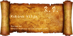Kubina Vilja névjegykártya